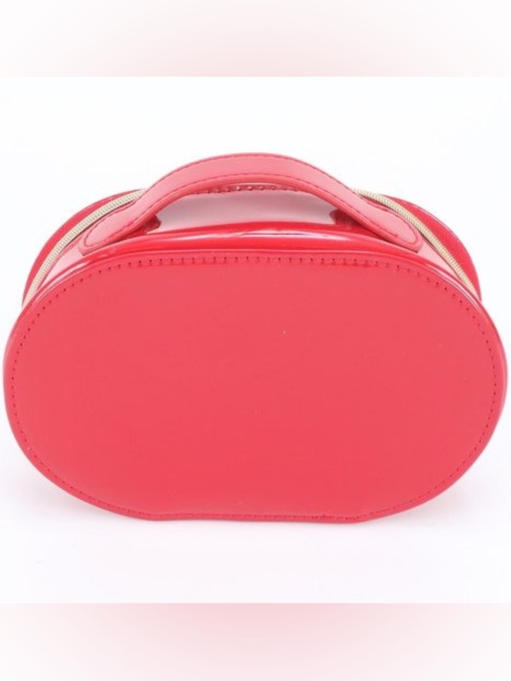 Dior Coral-Red Oval Top-Handle Cosmetic Case - Picture 5 of 8